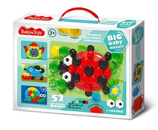 Мозаика для самых маленьких d25, d40/5 цв/52 эл BABY TOYS